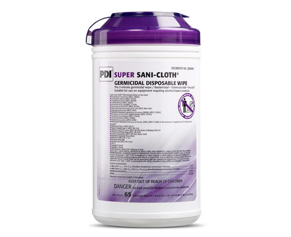 Super Sani-Cloth Wipes, Extra Large, Can/65 < PDI #Q86984 