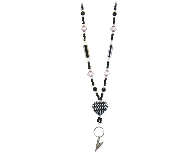 Deluxe Lanyard, Black Heart, Print < Prestige Medical #6005-BKH 