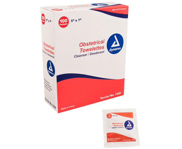 Obstetrical Towelettes, Box/100 < Dynarex #1302 