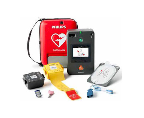 HeartStart FR3 AED Defibrillator W/ ECG Waveform + Text Prompt Display #861389 < Philips Medical #861389 