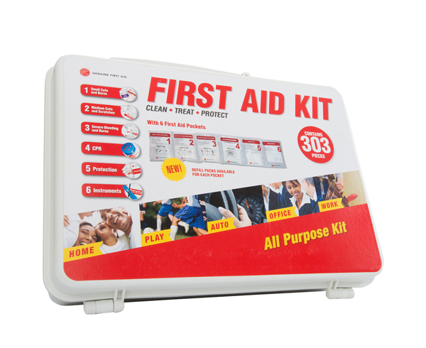 First Aid Kit, Delux 25 Person NON ANSI, Hard Case < Genuine First Aid #9999-2307 