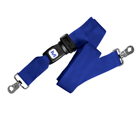 Nylon Backboard Strap, 2-Peice, 5' w/ Metal Push Button Buckle, Blue < Morrison Medical #1210BL 