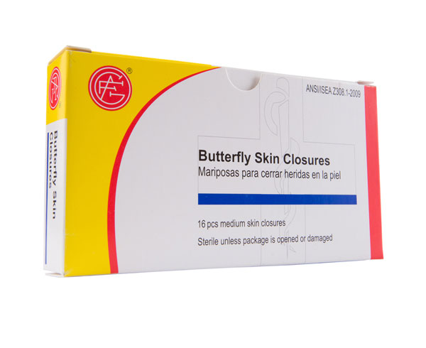 Butterfly Skin Closures, Medium, 16 pcs < Genuine First Aid #9999-0111 