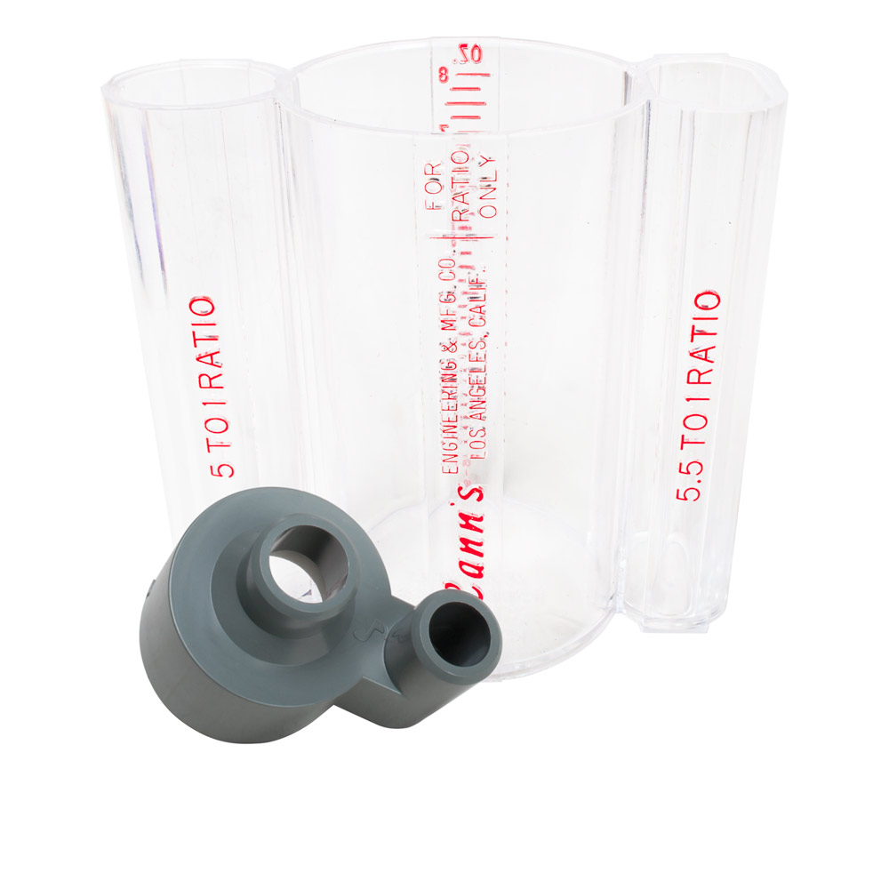 Picture of Cup, Measuring Cup with text 5 TOIRATIO FOR ENGINEERING & MFG.CO., 8 RATIO ONLY 5 ENGINEE...