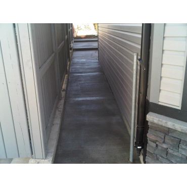 A fresh concrete sidewalk