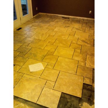 Ceramic tile work in progress