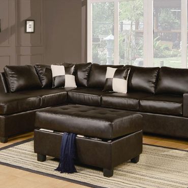 Sacramento Espresso Leather Sectional