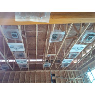 rough-in of pot lights and speakers