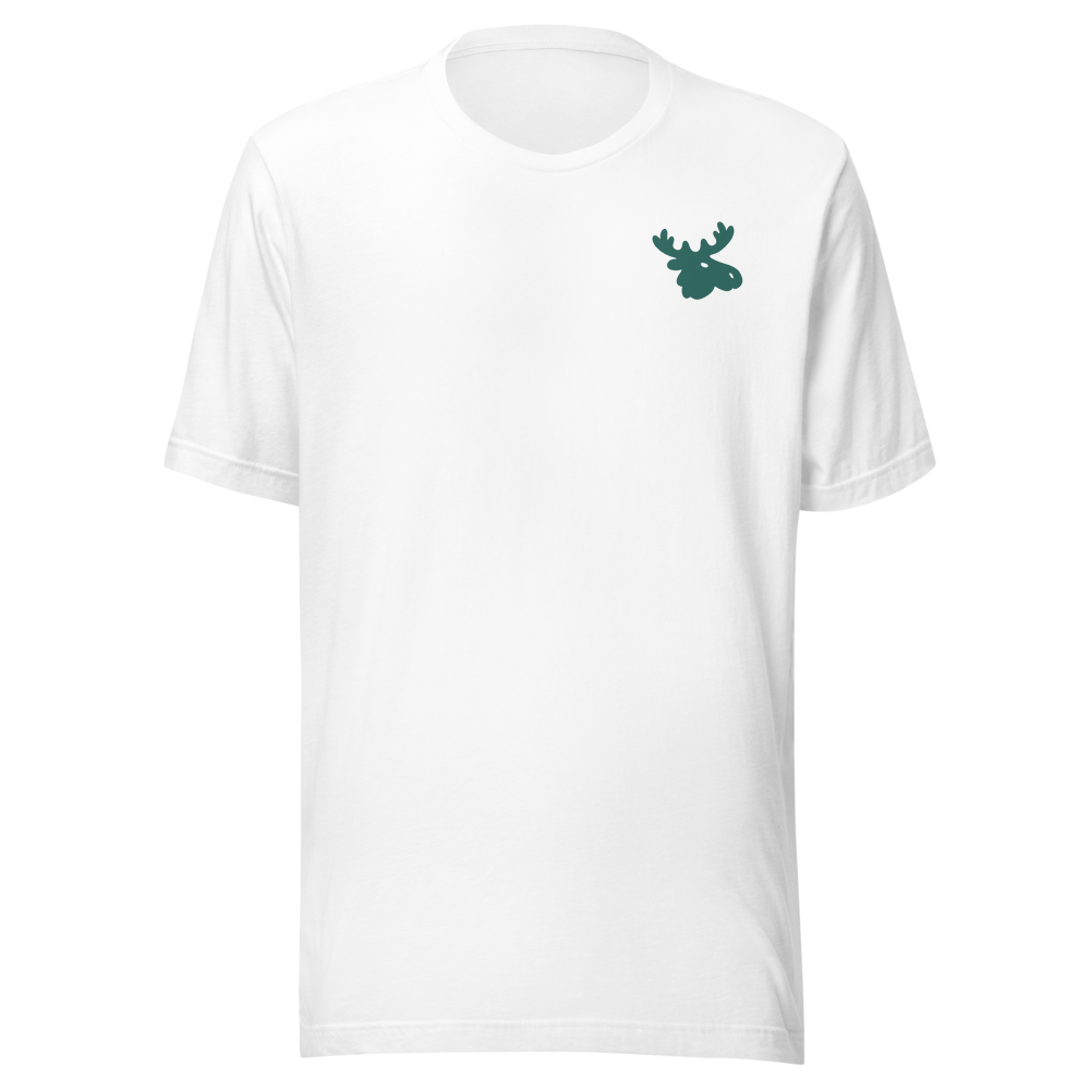 Moose Head Unisex White Short Sleeve Tee