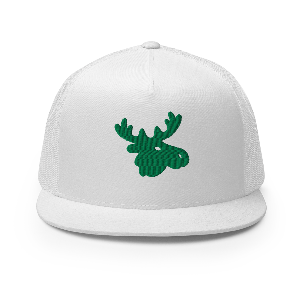 Green Moose Embroidered 5 Panel Trucker Cap - Perfect Summer Style