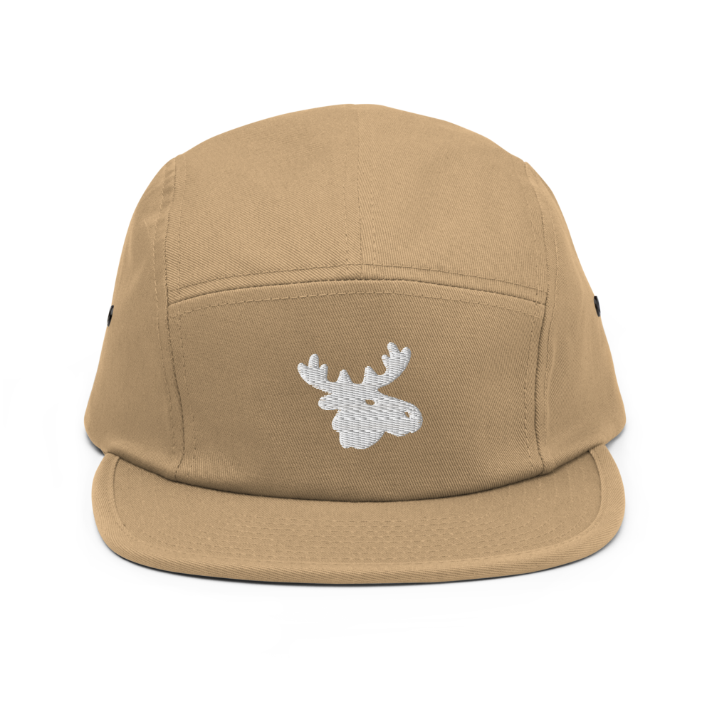 5 Panel Cap w/White Moose Head (3 Colors)