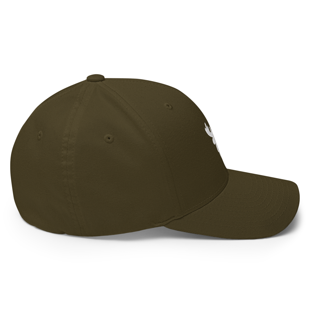 Olive Structured Cap w/White Moose Head — view 5