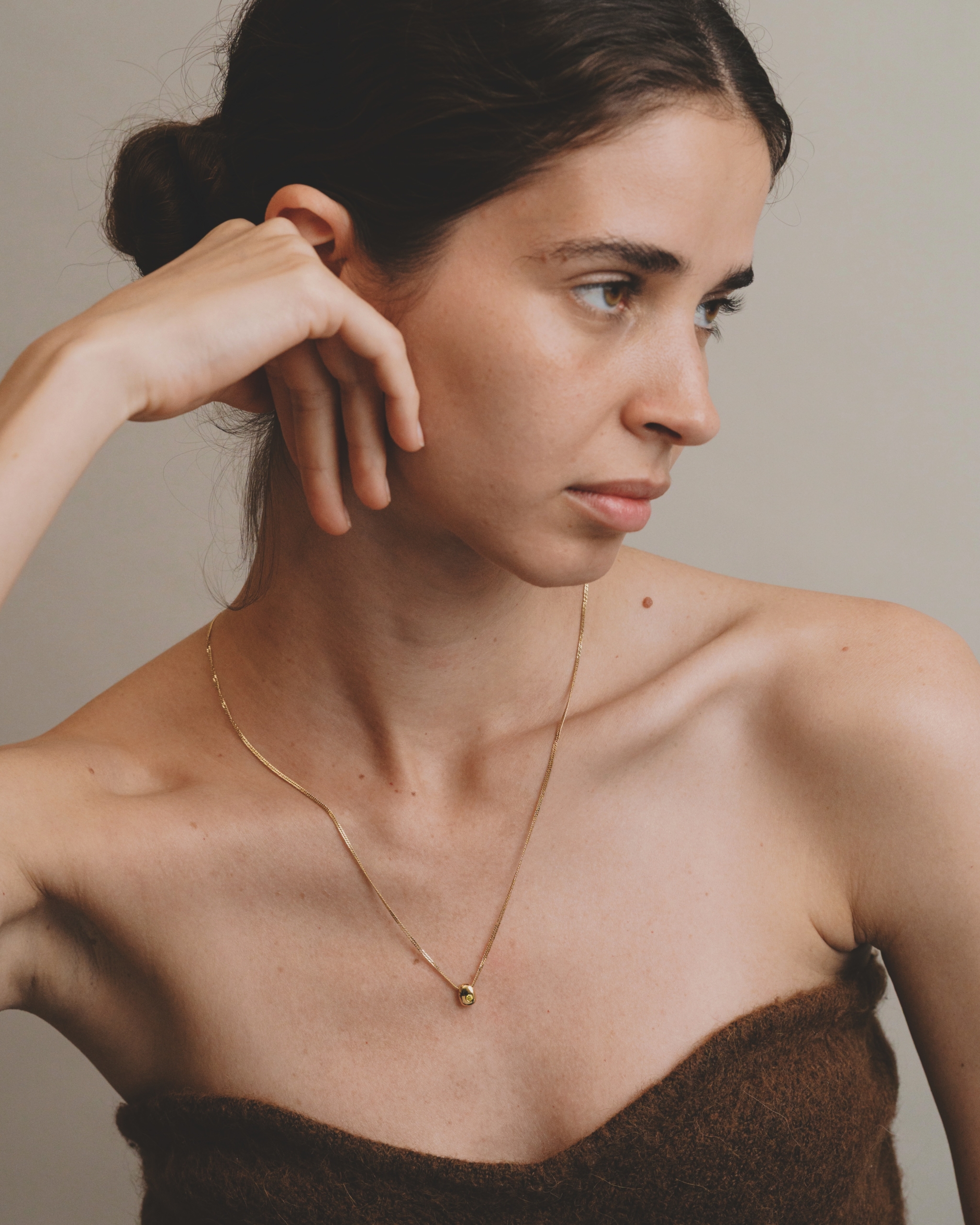 A woman wearing jewelry