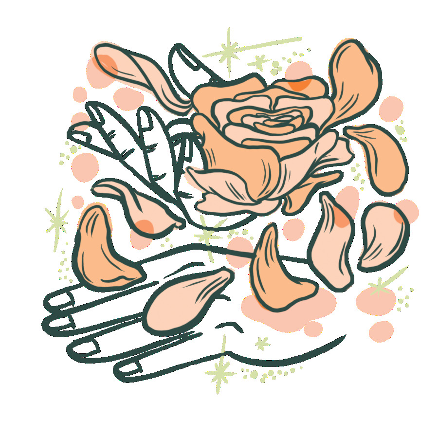 hands holding a rose