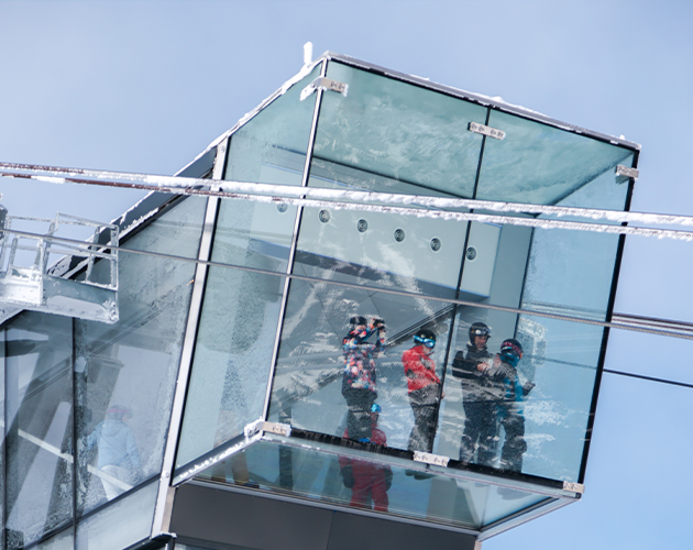 The Kircliff Glass observation deck in Big Sky