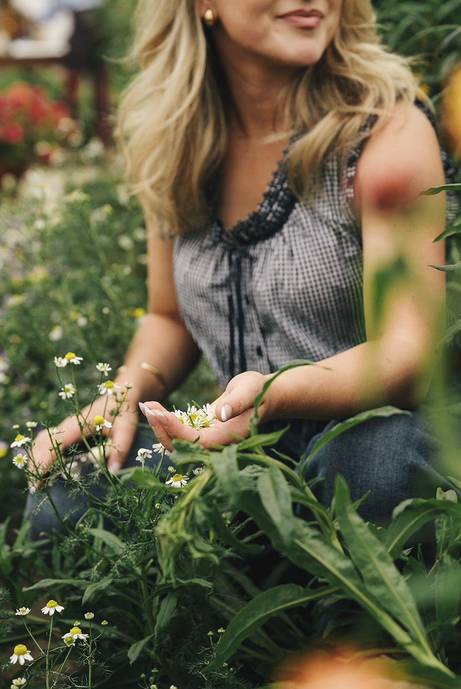 A woman gardening in Pendry Natirar Farms