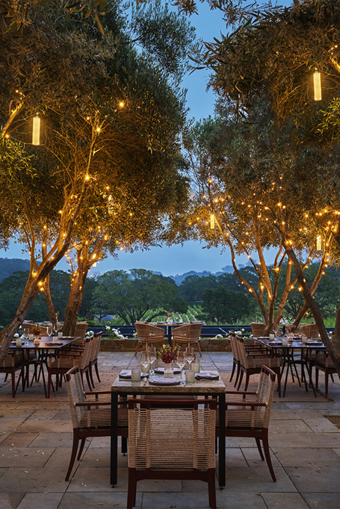 Outdoor seating at Hazel Hill