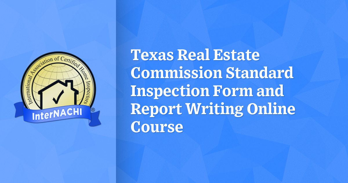 Texas Real Estate Commission Standard Inspection Form and Report ...
