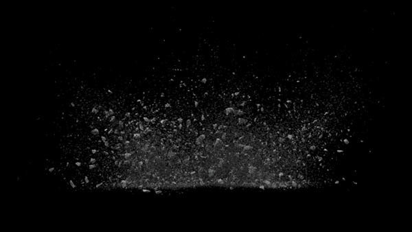 Ground Impact Essentials Exploding Debris Front 5 vfx asset stock footage