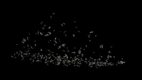 Ground Impact Essentials Concrete Debris Angled 4 vfx asset stock footage