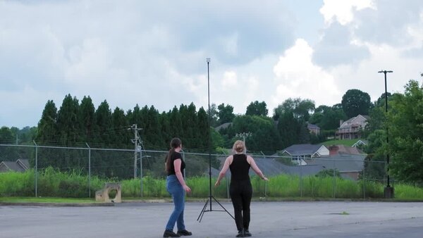 Huge Robot Landing in Parking Lot Clip 3 vfx asset stock footage