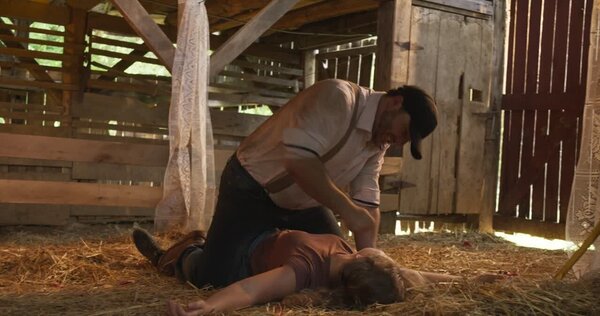 Fight Inside Burning Barn Clip 11 vfx asset stock footage