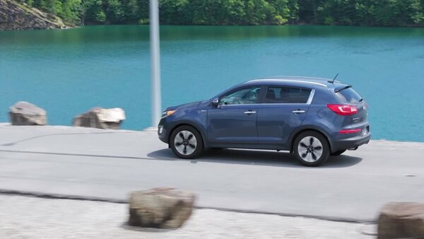 Aerials of SUV Driving Clip 6 vfx asset stock footage