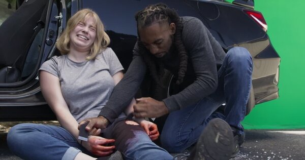 Leg Wound from Car Crash Clip 7 vfx asset stock footage