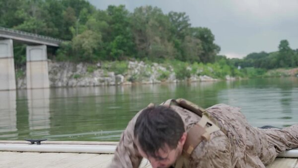 Soldiers Climbing Out of Lake Clip 2 vfx asset stock footage
