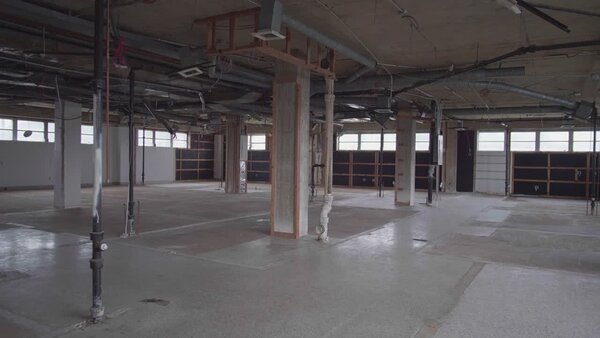 Empty Abandoned Warehouse Clip 2 vfx asset stock footage