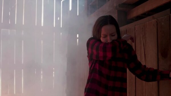 Women Escape Burning Barn Clip 3 vfx asset stock footage