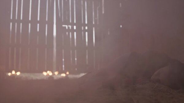 Women Escape Burning Barn Clip 1 vfx asset stock footage