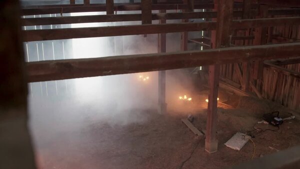 Women Escape Burning Barn Clip 5 vfx asset stock footage
