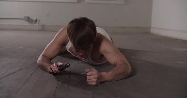 Man Crawling in Burning Room Clip 1 vfx asset stock footage