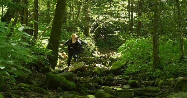 Couple Running in Forest Clip 1 vfx asset stock footage