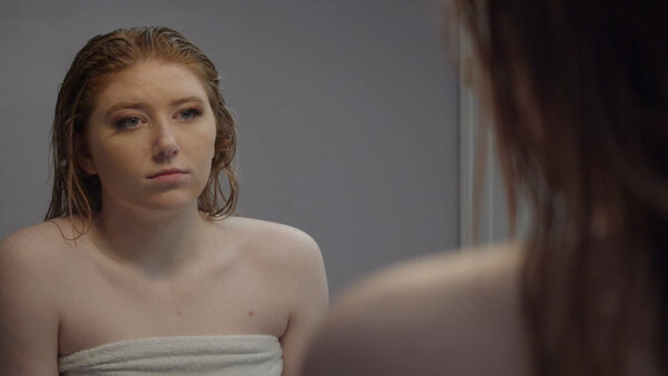 Girl Staring in Mirror Clip 1 vfx asset stock footage