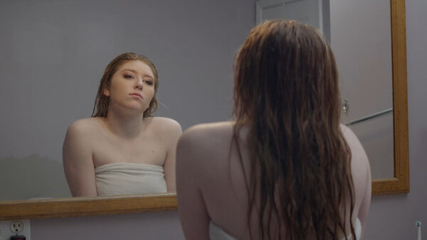 Girl Staring in Mirror Clip 2 vfx asset stock footage