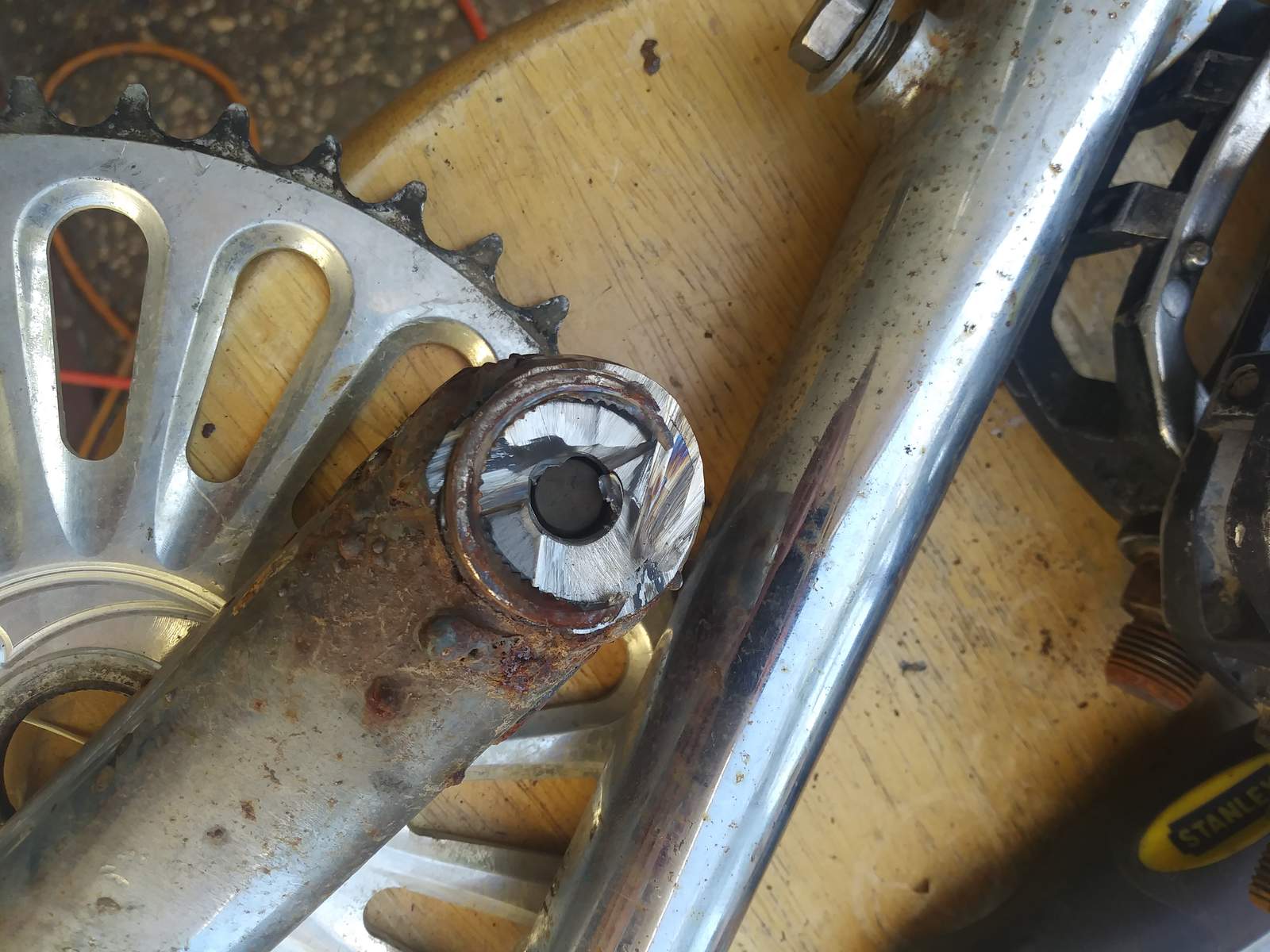 One way to get out a stuck seat post. Forums