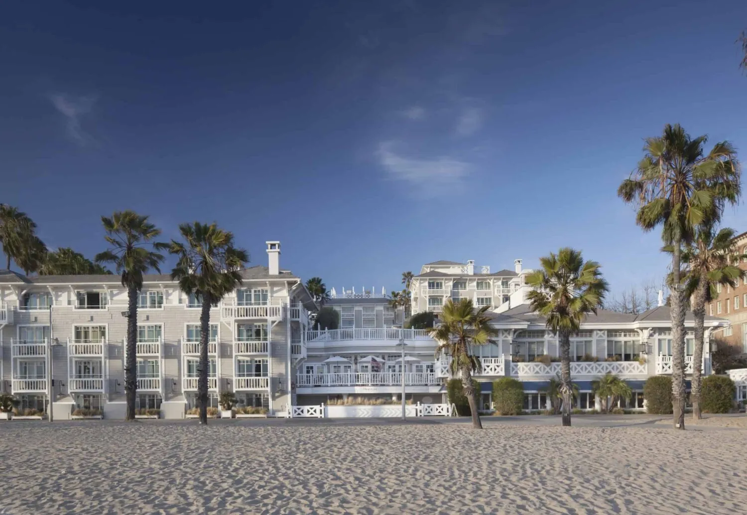 Shutters on the beach hotel shot from the ocean