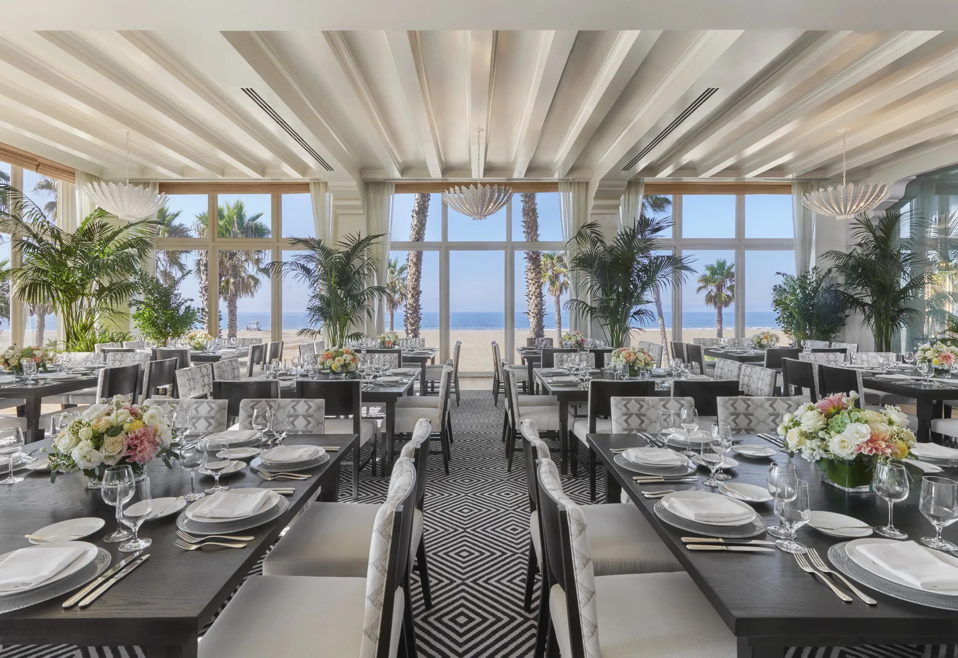 Tables set in the Conservatory venue
