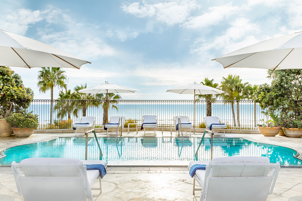 Palm terrace pool overlooking the ocean