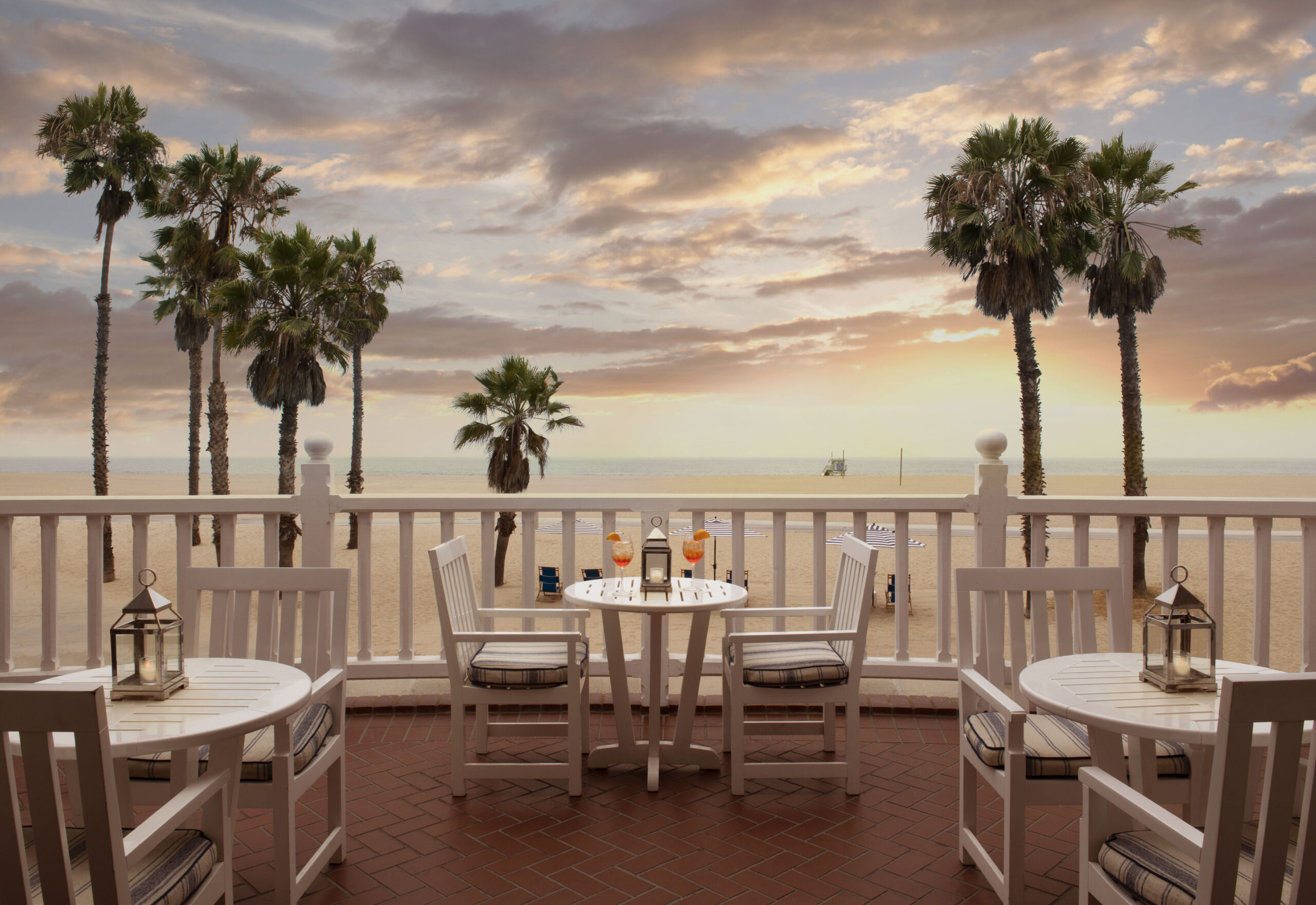 Sunset view off the terrace at the Living Room restaurant