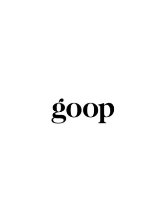 The image displays the word "goop" in a stylish serif font.