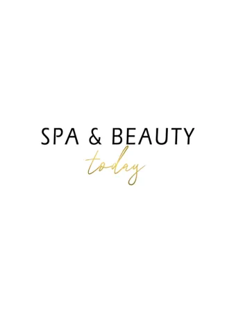 The image shows "SPA & BEAUTY" in black and "today" in golden cursive font.
