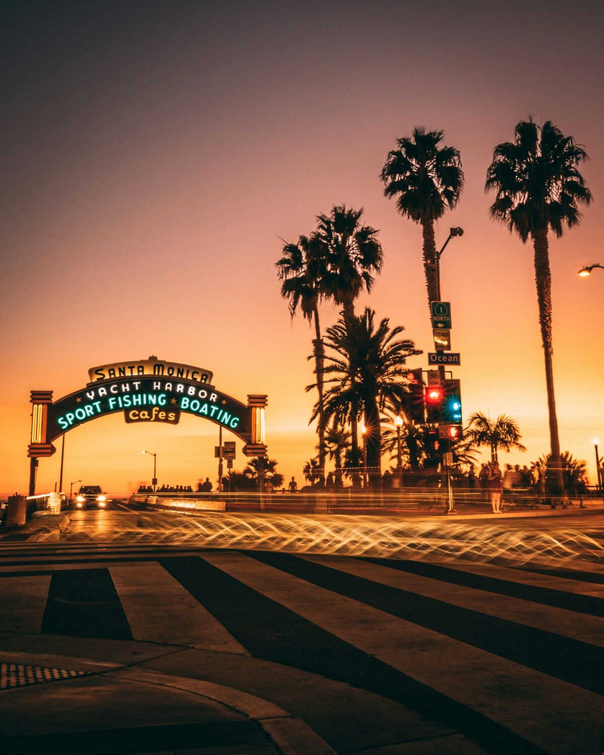 Sunset view on near the Santa Monica Pier
