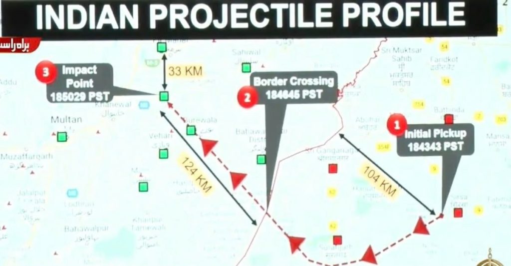 Missile Trajectory Map Provided by PAF