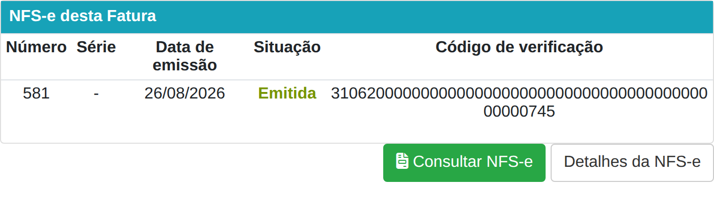 NFS-e na fatura da área do cliente, versão 3.0.7