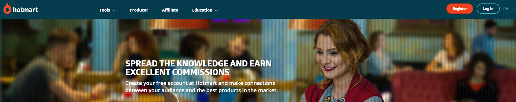  في الصورة الصفحة الرئيسية لبرنامج التسويق بالعمولة في هوت مارت 