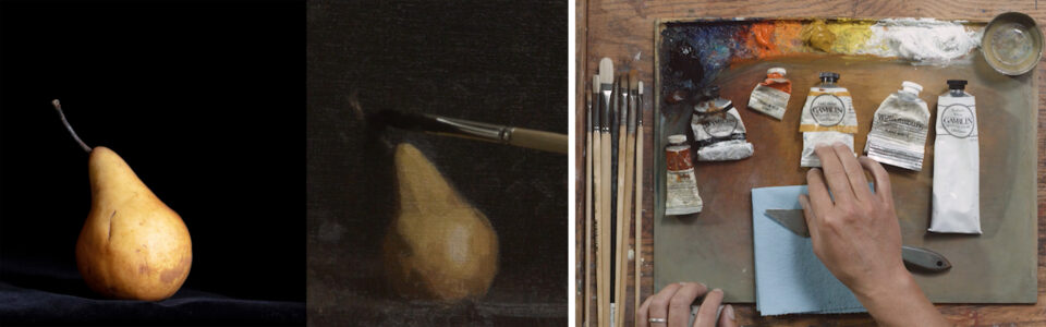 Painting a Pear in Sight-Size Method: Setting Up and Blocking in