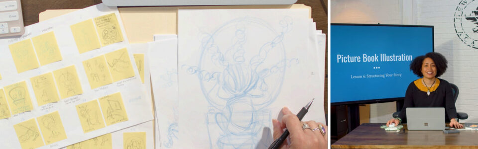 Picture Book Illustrations: Creating Rough Sketches from Thumbnails